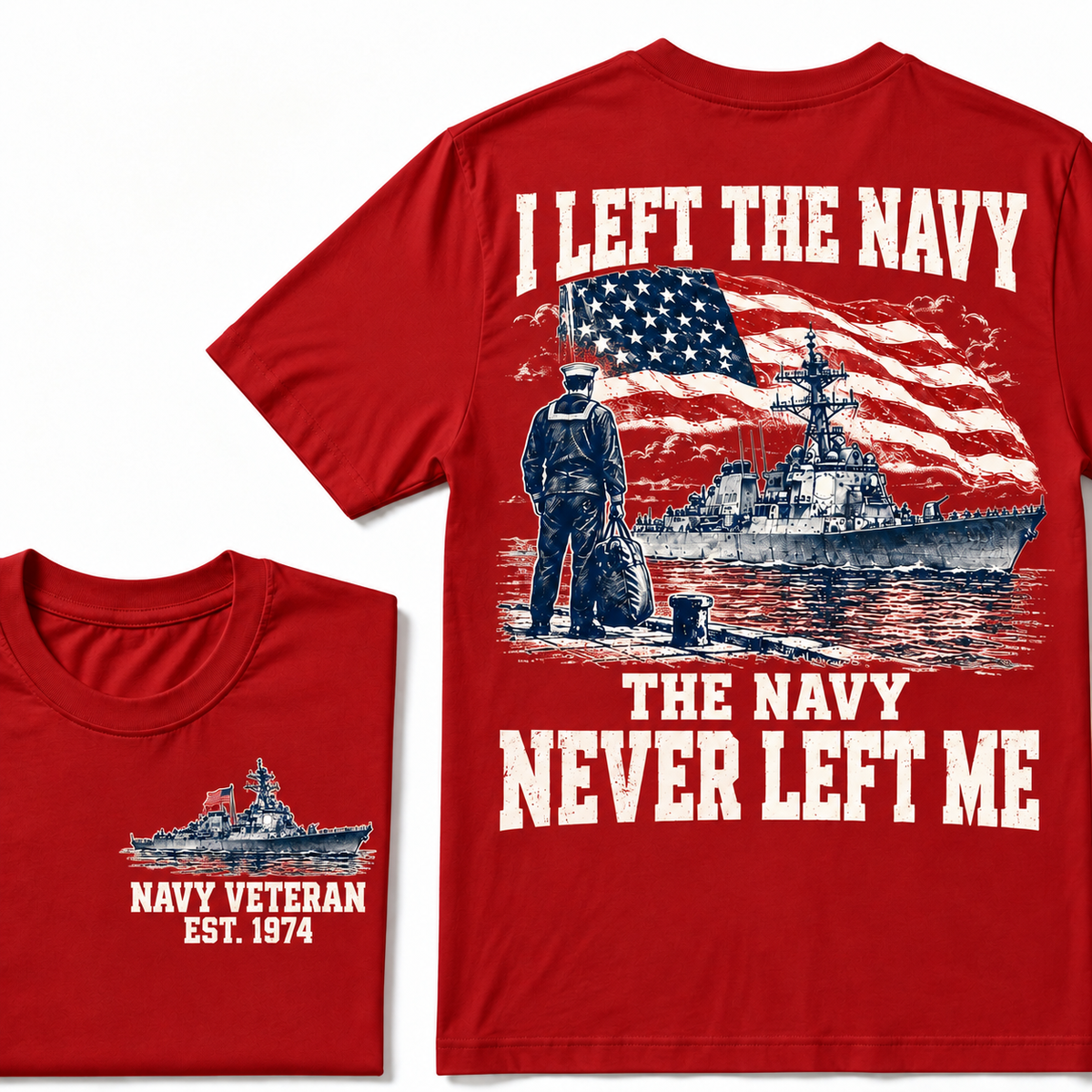 I Left The Navy The Navy Never Left Me Custom Year T-shirt