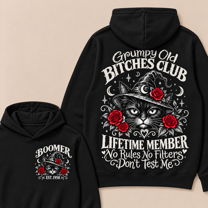 Grumpy Old Bitches Club Lifetime Member Don't Try Me Custom Your Year boomer Hoodie
