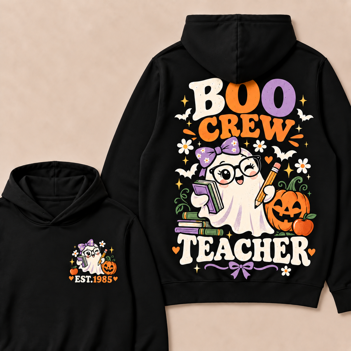 Boo Crew Teacher Custom Year Hoodies