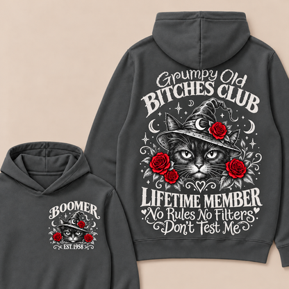 Grumpy Old Bitches Club Lifetime Member Don't Try Me Custom Your Year boomer Hoodie