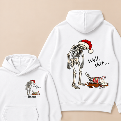 Funny Christmas Skeleton Spilled Drink Hoodie Custom EST.Year