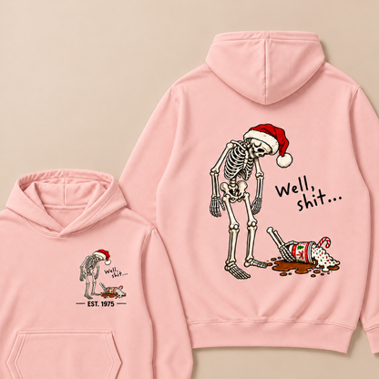 Funny Christmas Skeleton Spilled Drink Hoodie Custom EST.Year