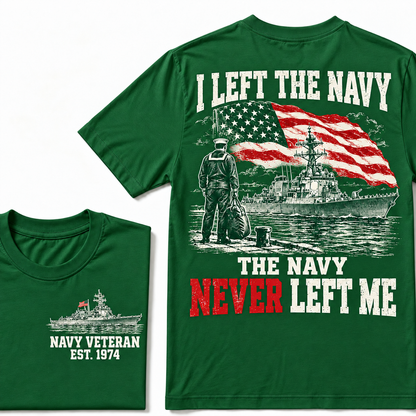 I Left The Navy The Navy Never Left Me Custom Year T-shirt