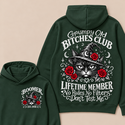 Grumpy Old Bitches Club Lifetime Member Don't Try Me Custom Your Year boomer Hoodie