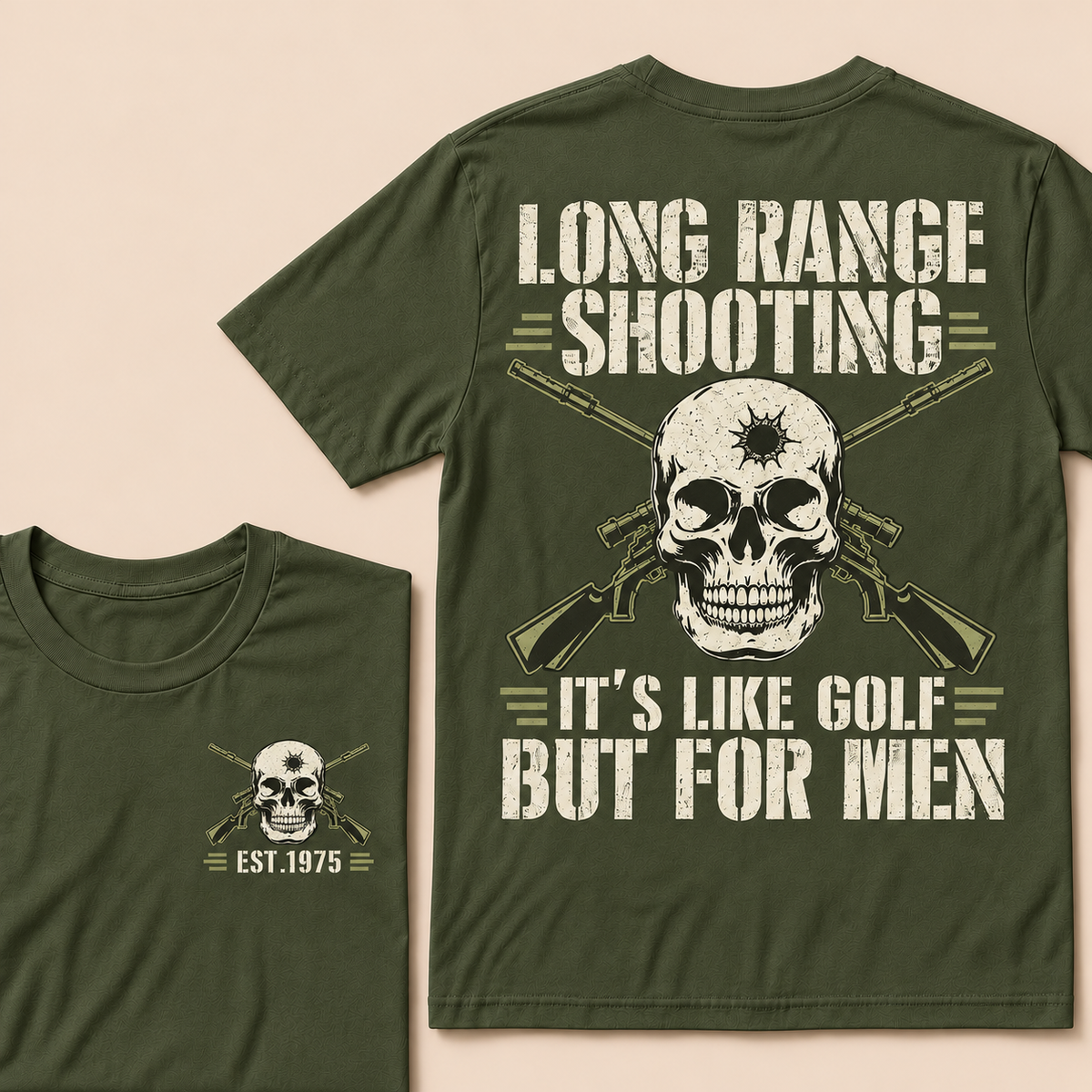 Long Range Shooting It's Like Golf But For Men Custom Year T-shirt