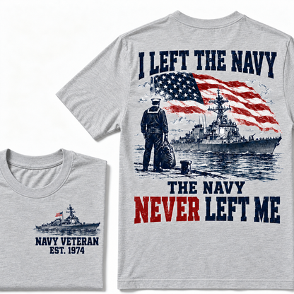 I Left The Navy The Navy Never Left Me Custom Year T-shirt