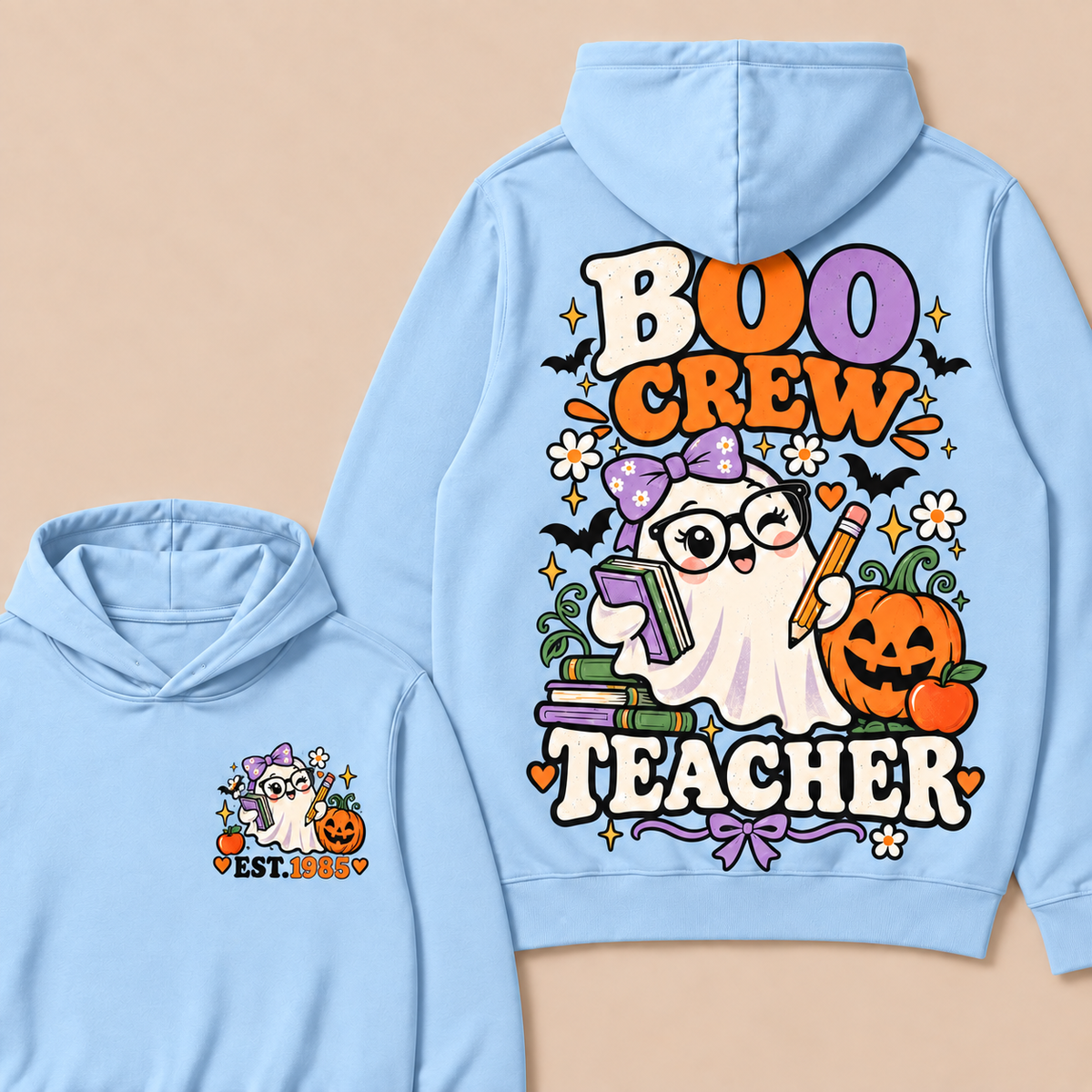 Boo Crew Teacher Custom Year Hoodies
