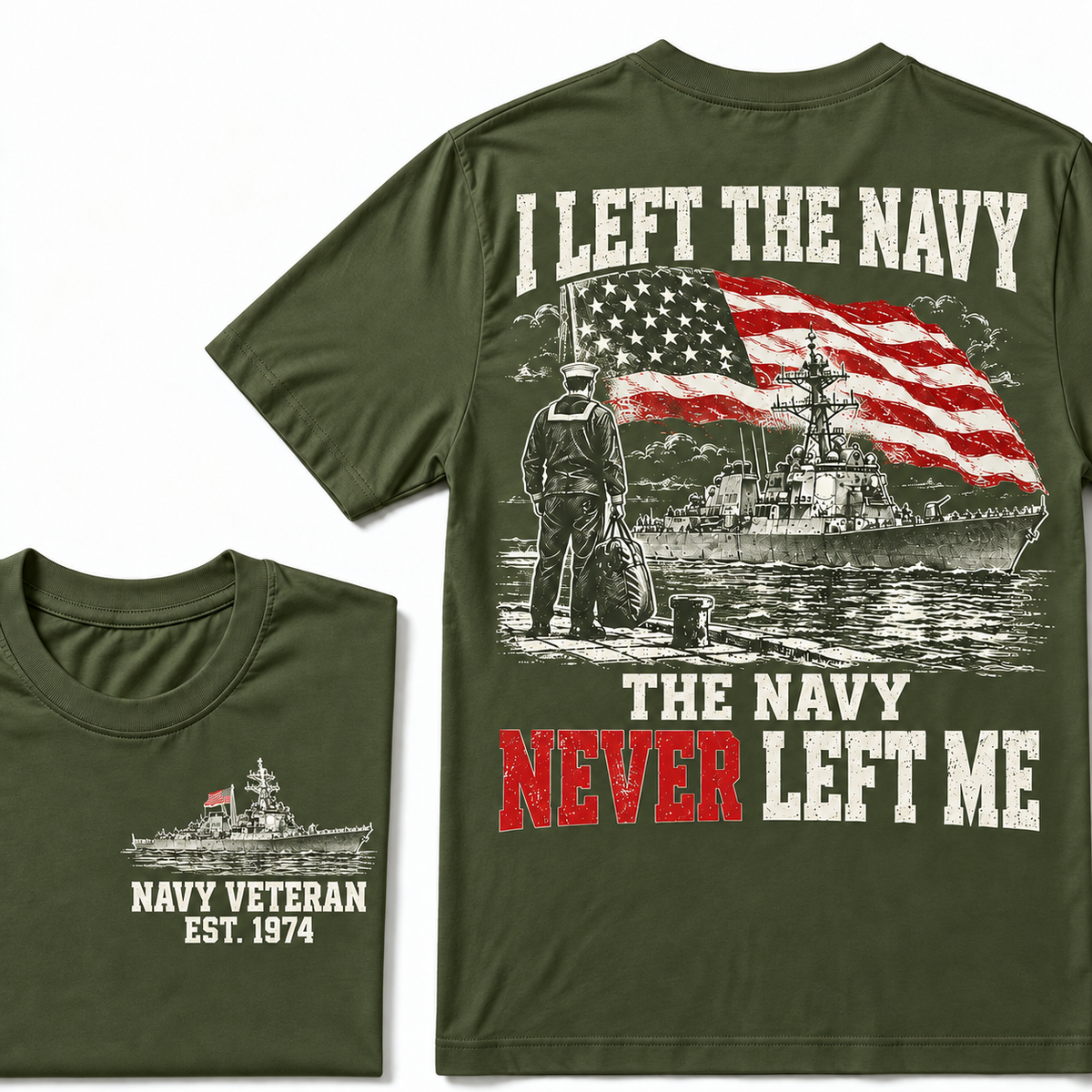 I Left The Navy The Navy Never Left Me Custom Year T-shirt