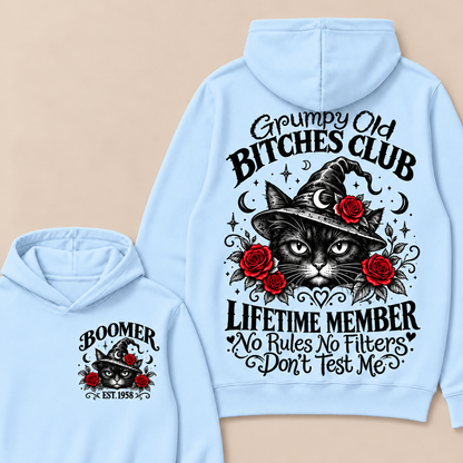 Grumpy Old Bitches Club Lifetime Member Don't Try Me Custom Your Year boomer Hoodie
