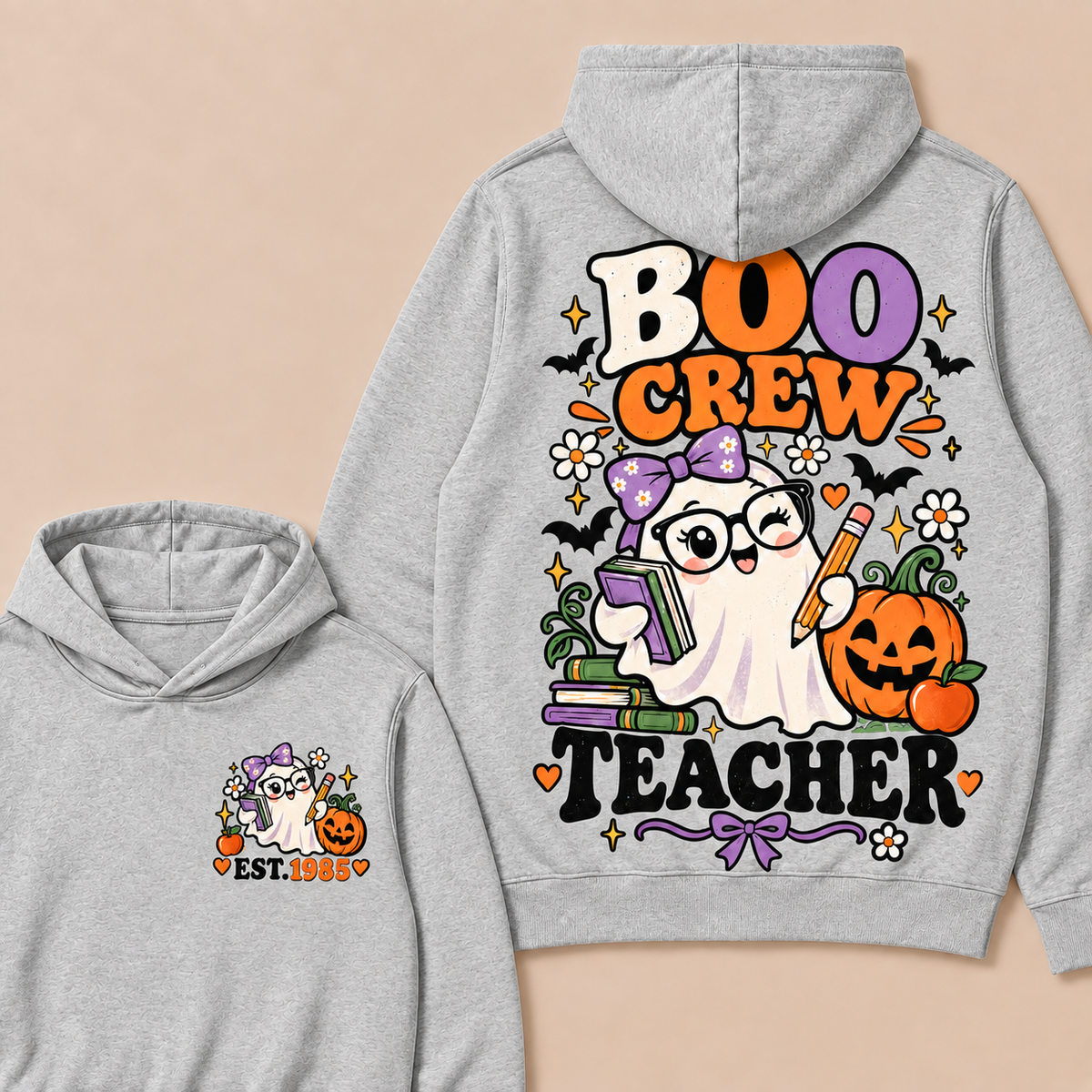 Boo Crew Teacher Custom Year Hoodies
