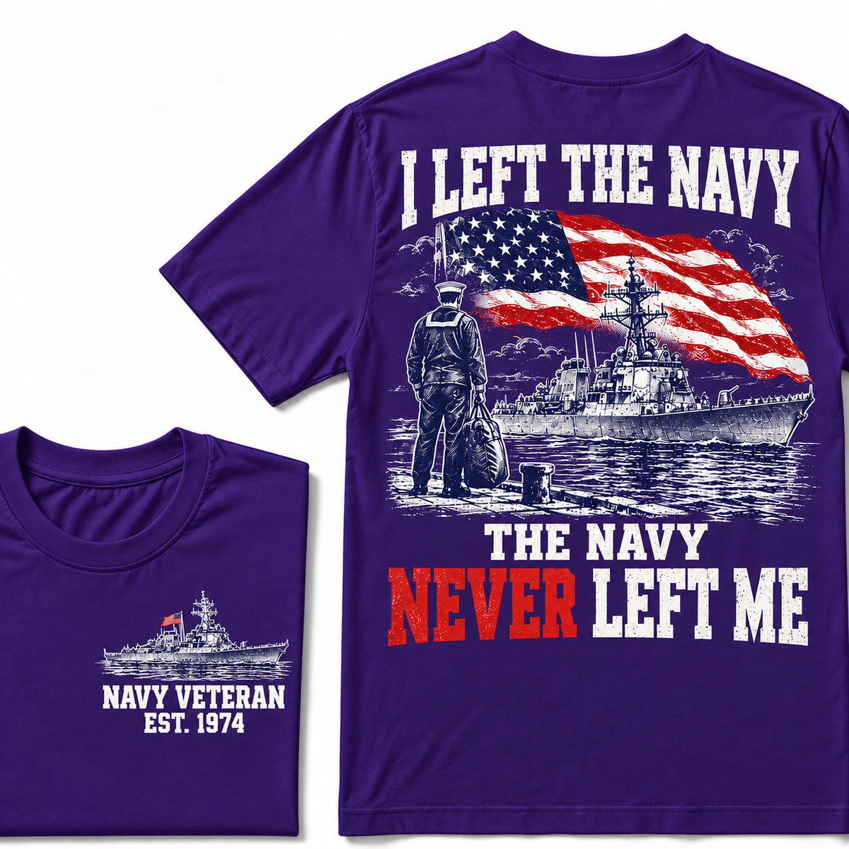 I Left The Navy The Navy Never Left Me Custom Year T-shirt
