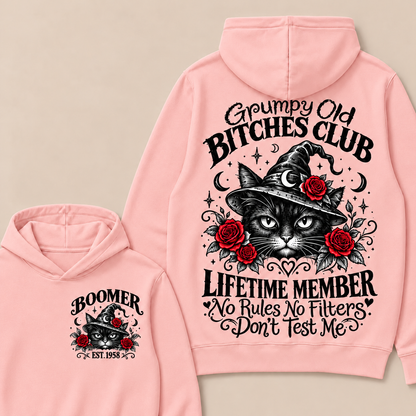Grumpy Old Bitches Club Lifetime Member Don't Try Me Custom Your Year boomer Hoodie