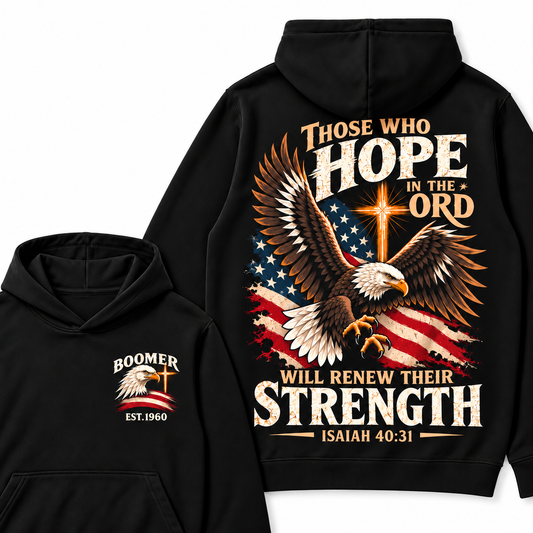 Custom EST.Year Those Who Hope In The Lord Will Renew Their Strength | Isaiah 40:31 Hoodie
