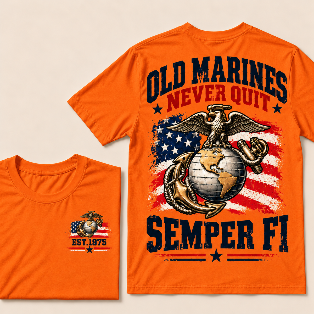 Old Marines Never Quit Semper Fi Custom Year T-shirt