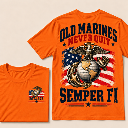 Old Marines Never Quit Semper Fi Custom Year T-shirt