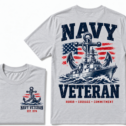 Navy Veteran Honor • Courage • Commitment Custom Year T-shirt
