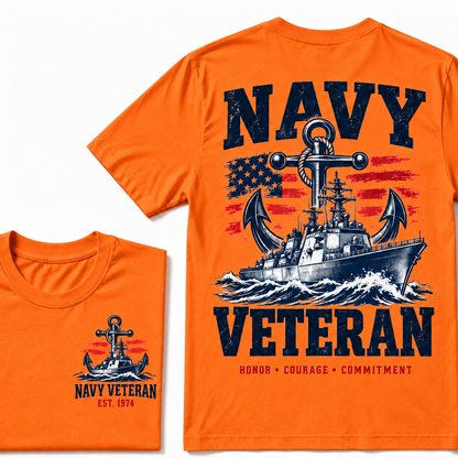 Navy Veteran Honor • Courage • Commitment Custom Year T-shirt