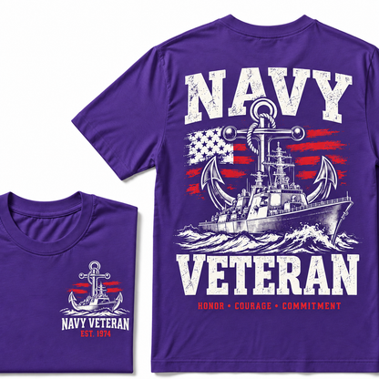 Navy Veteran Honor • Courage • Commitment Custom Year T-shirt