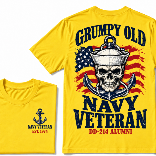 Grumpy Old Navy Veteran Dd-214 Alumni Custom Year T-shirt