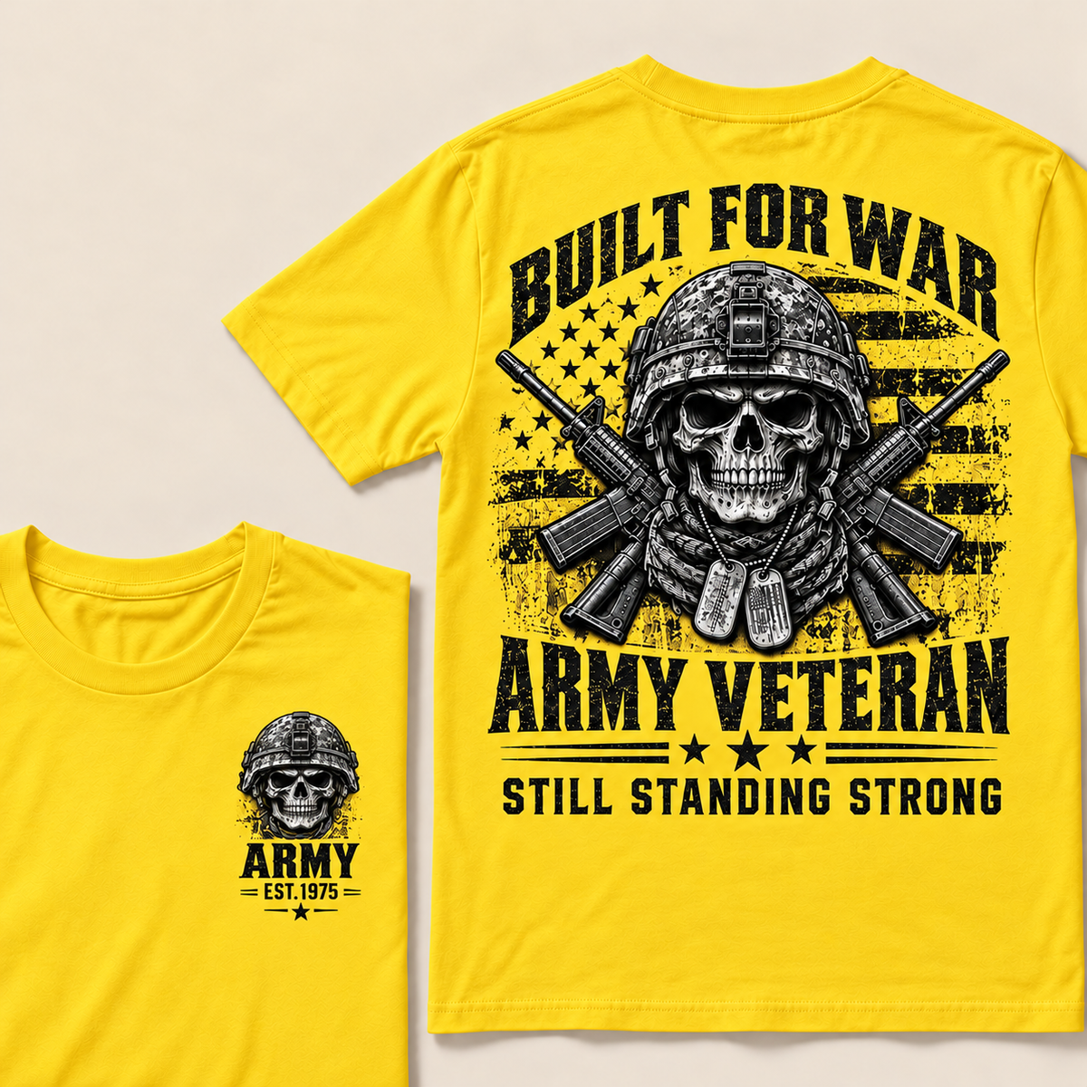 Built For War Army Veteran Still Standing Strong Custom Year T-shirt