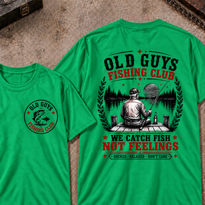 "Old Guys Fishing Club – We Catch Fish, Not Feelings" Crew Neck Tee