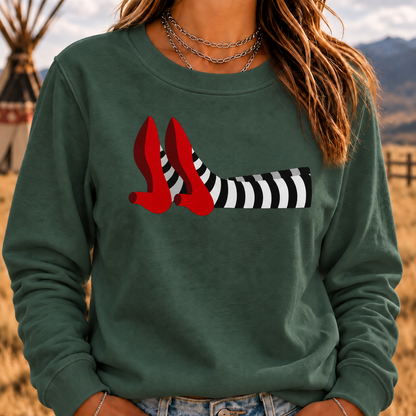 Ruby Red Slippers Boomer Retro Crewneck Sweatshirt
