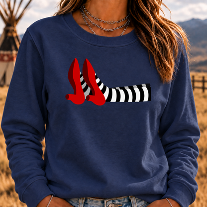 Ruby Red Slippers Boomer Retro Crewneck Sweatshirt