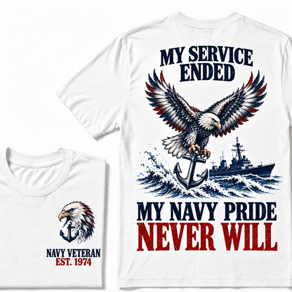 My Service Ended My Navy Pride Never Will Custom Your Birth Year T-shirt Custom Year T-shirt