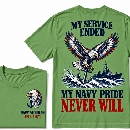 My Service Ended My Navy Pride Never Will Custom Your Birth Year T-shirt Custom Year T-shirt