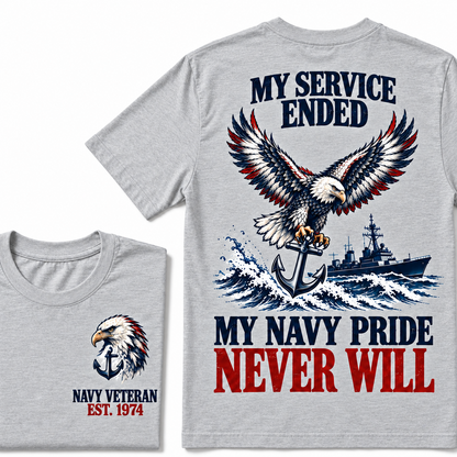 My Service Ended My Navy Pride Never Will Custom Your Birth Year T-shirt Custom Year T-shirt