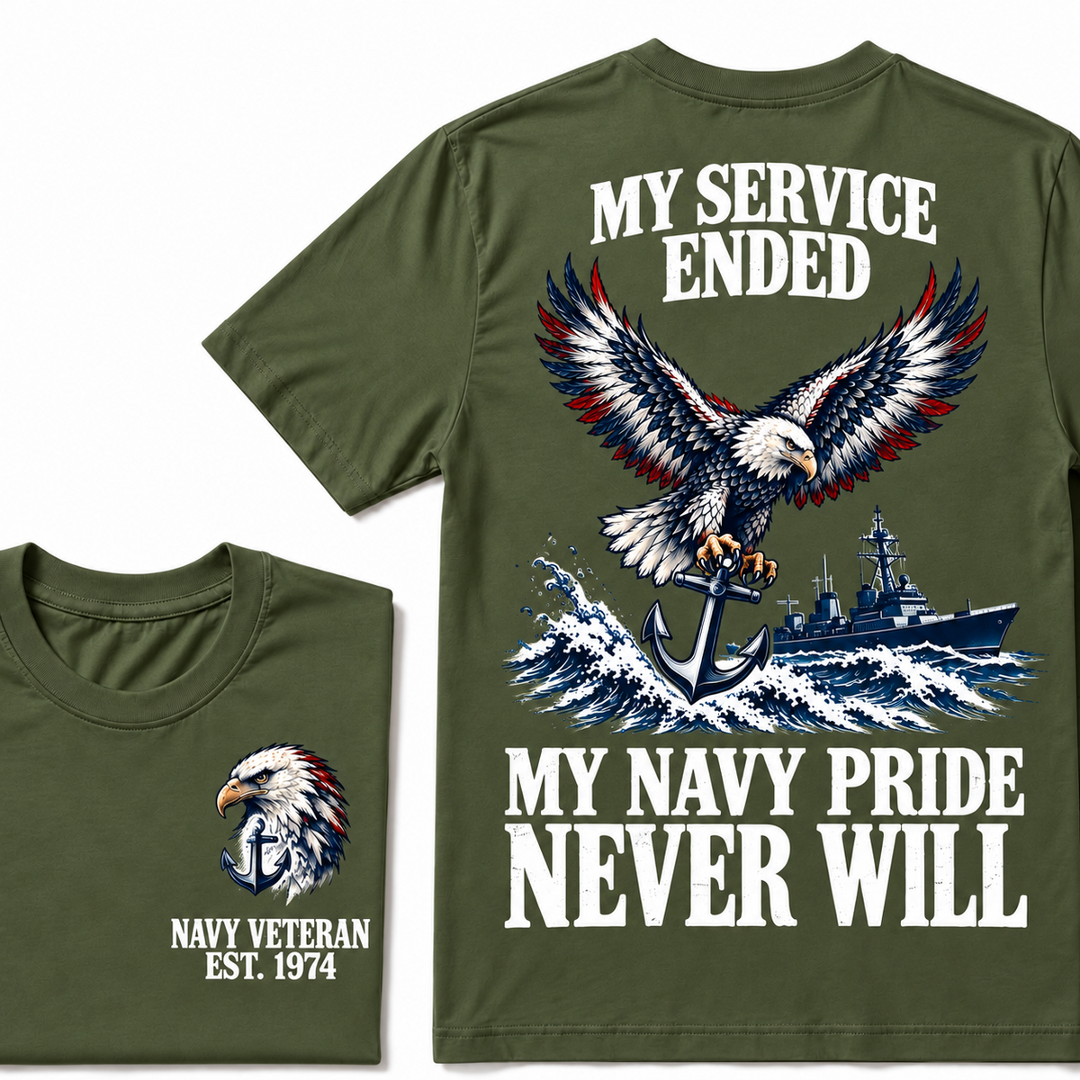 My Service Ended My Navy Pride Never Will Custom Your Birth Year T-shirt Custom Year T-shirt