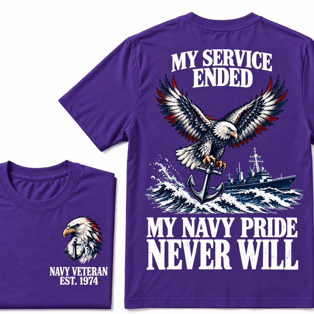 My Service Ended My Navy Pride Never Will Custom Your Birth Year T-shirt Custom Year T-shirt