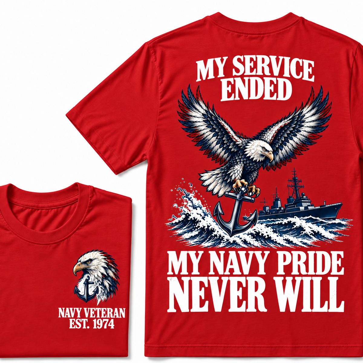 My Service Ended My Navy Pride Never Will Custom Your Birth Year T-shirt Custom Year T-shirt