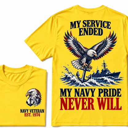 My Service Ended My Navy Pride Never Will Custom Your Birth Year T-shirt Custom Year T-shirt