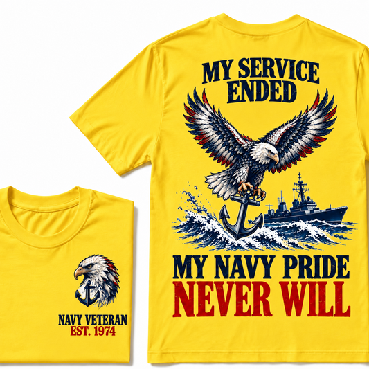 My Service Ended My Navy Pride Never Will Custom Your Birth Year T-shirt Custom Year T-shirt