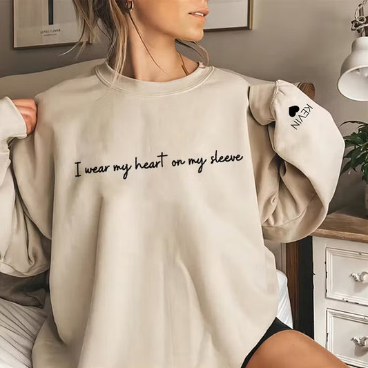 CUSTOM HEART ON MY SLEEVE HOODIE