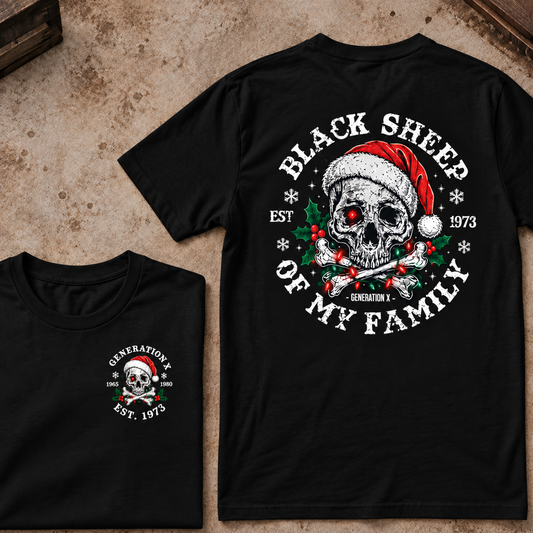 Custom EST.Year Customize GenX Black Sheep Of My Family T-Shirts