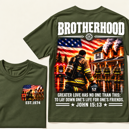 Brotherhood, Greater Love Has No One Than This: To Lay Down One's Life For One's Friends, John 15:13 Custom EST.Year T-Shirt