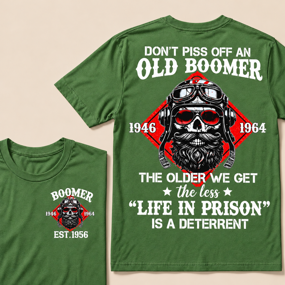 Don't Piss Off An Old Boomer, The Older We Get The Less "Life In Prison" Is A Deterrent Custom EST.Year T-Shirt