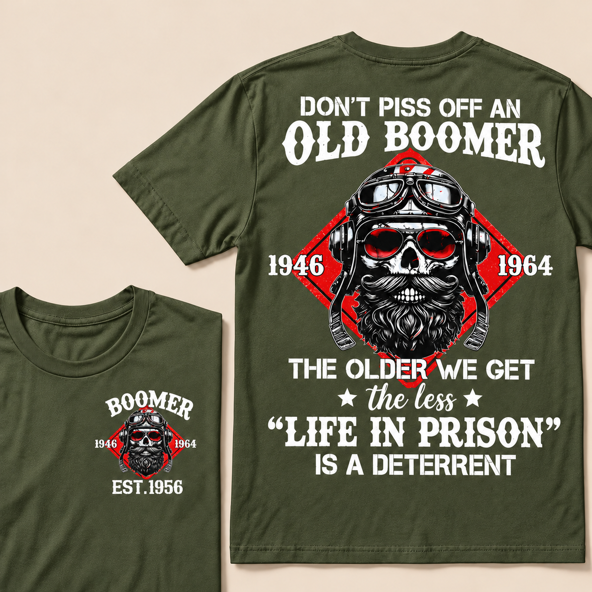 Don't Piss Off An Old Boomer, The Older We Get The Less "Life In Prison" Is A Deterrent Custom EST.Year T-Shirt
