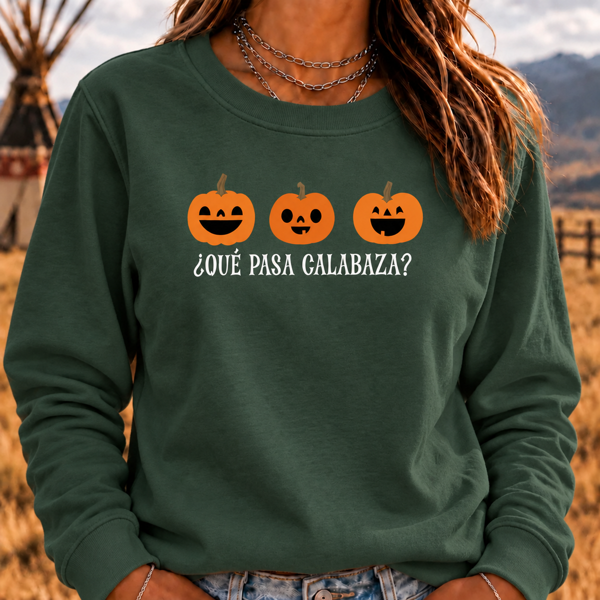 Que Papa Calabaza? Halloween Crewneck Sweatshirt, Funny Sweaters, Scary Movie Sweaters, Halloween Sweaters, Spooky Sweaters, Coffee Skeleton