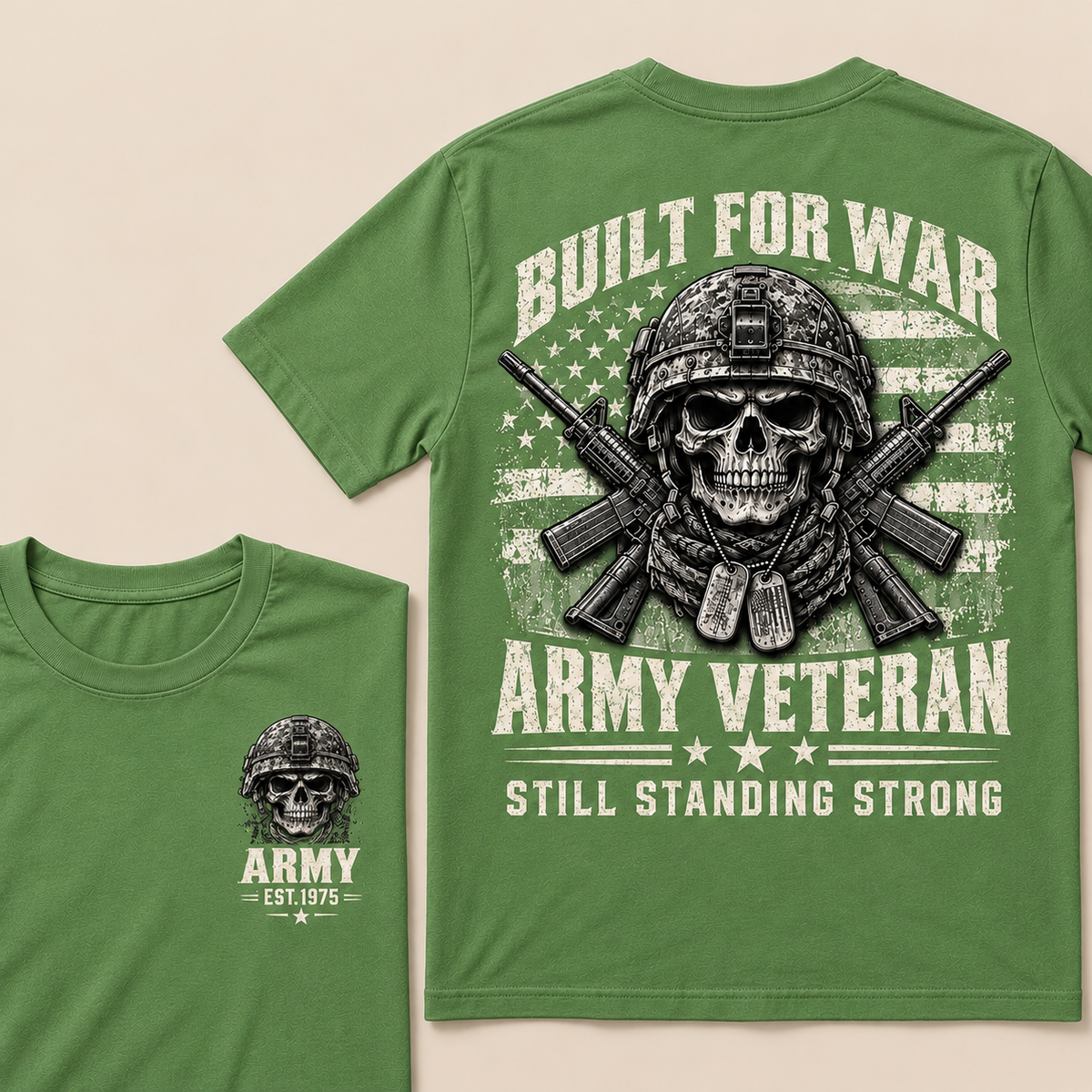 Built For War Army Veteran Still Standing Strong Custom Year T-shirt