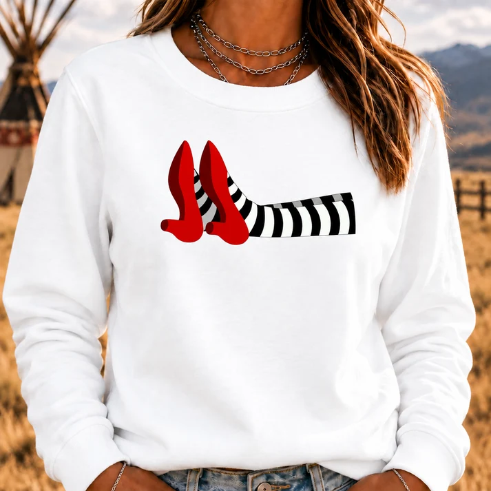 Ruby Red Slippers Boomer Retro Crewneck Sweatshirt